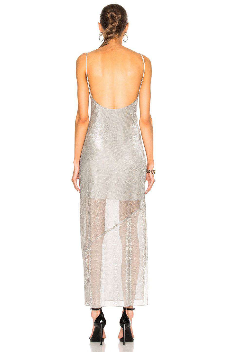 FLEUR DU MAL PLATINUM LONG SLIP DRESS SMALL - Image 2