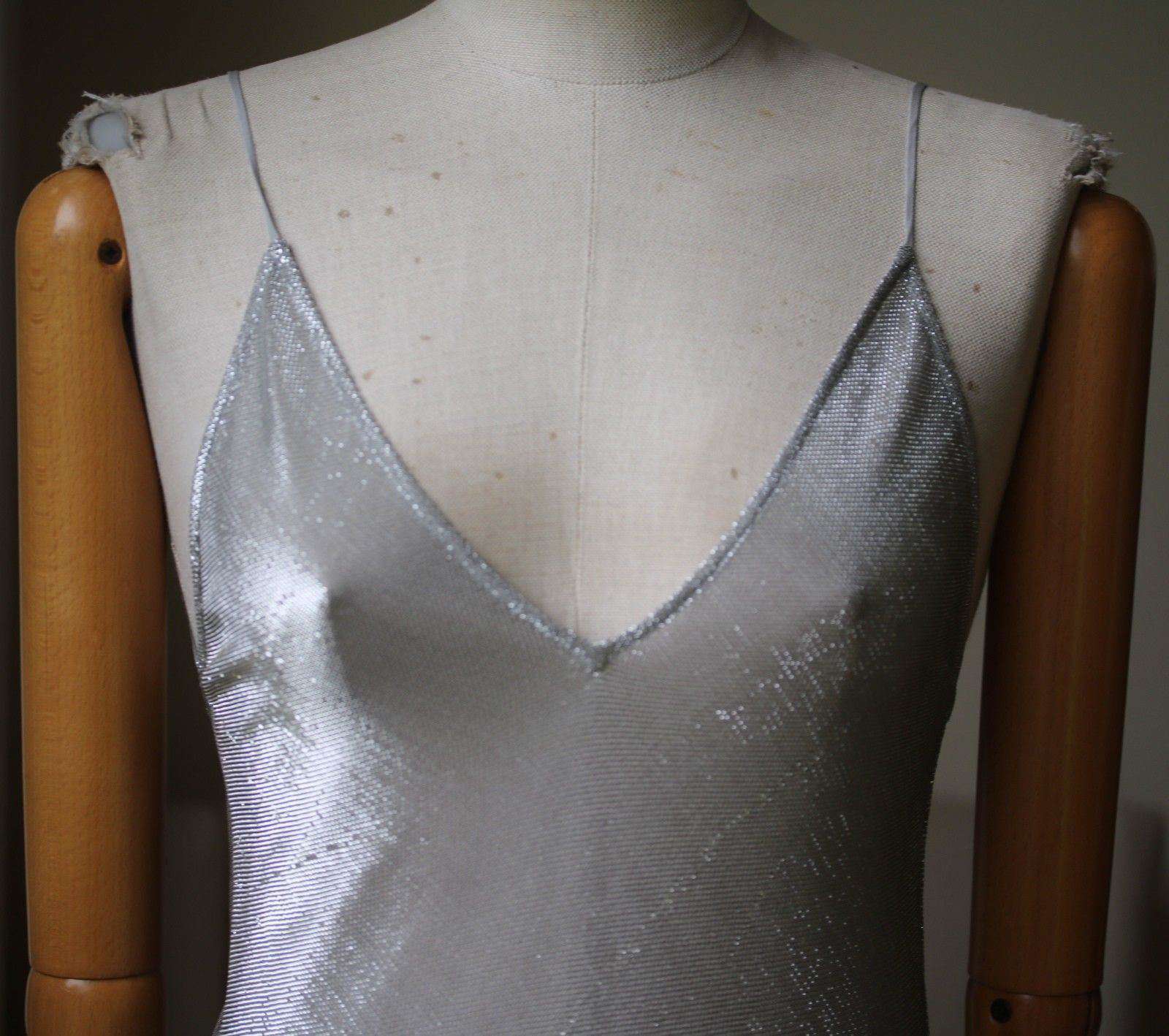 FLEUR DU MAL PLATINUM LONG SLIP DRESS SMALL - Image 4