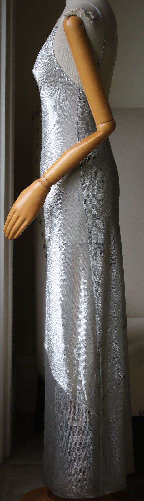 FLEUR DU MAL PLATINUM LONG SLIP DRESS SMALL - Image 5