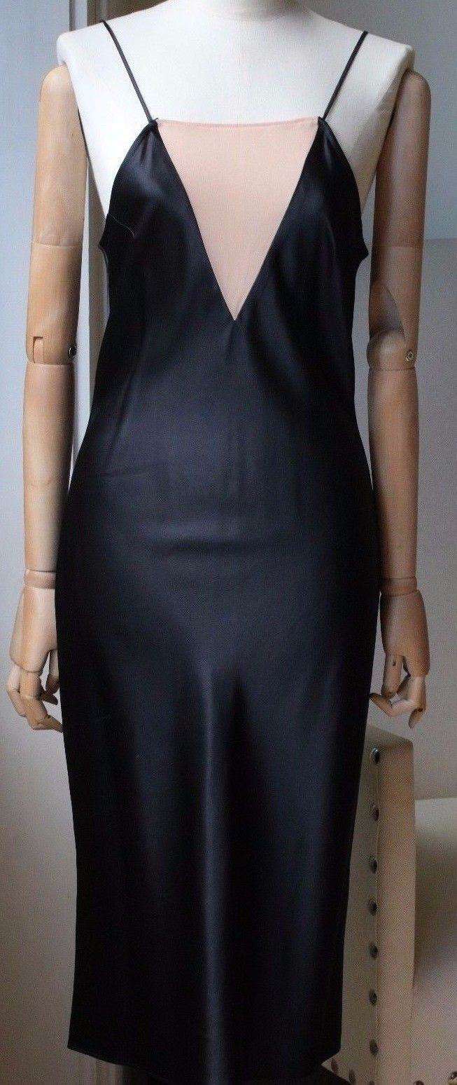 FLEUR DU MAL SHEER PLUNGE BIAS SLIP DRESS SMALL - Image 3