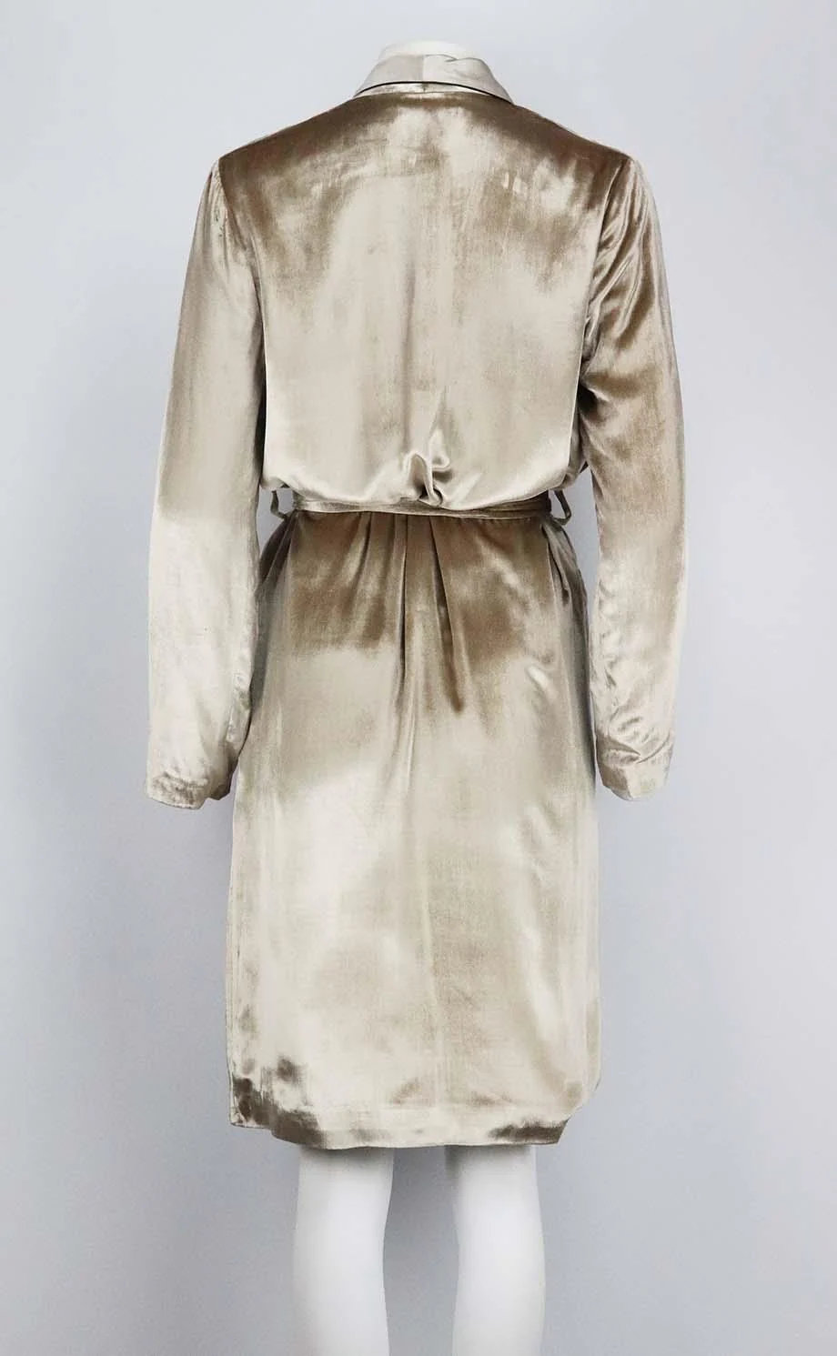 FLEUR DU MAL SILK CHARMEUSE TRIMMED VELVET ROBE SMALL/MEDIUM - Image 4