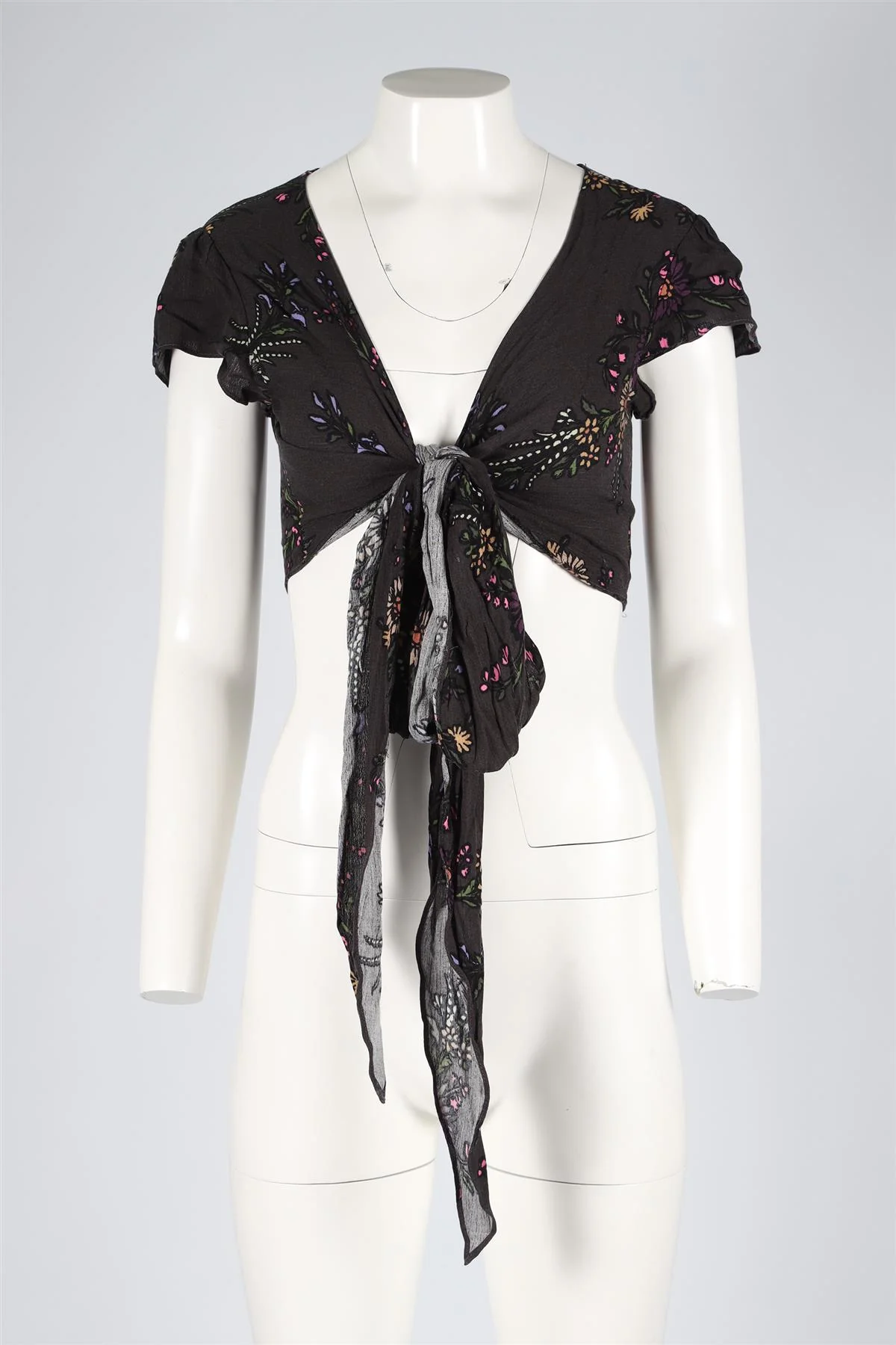 FLYNN SKYE BLACK CREPE TOP MEDIUM - Image 2