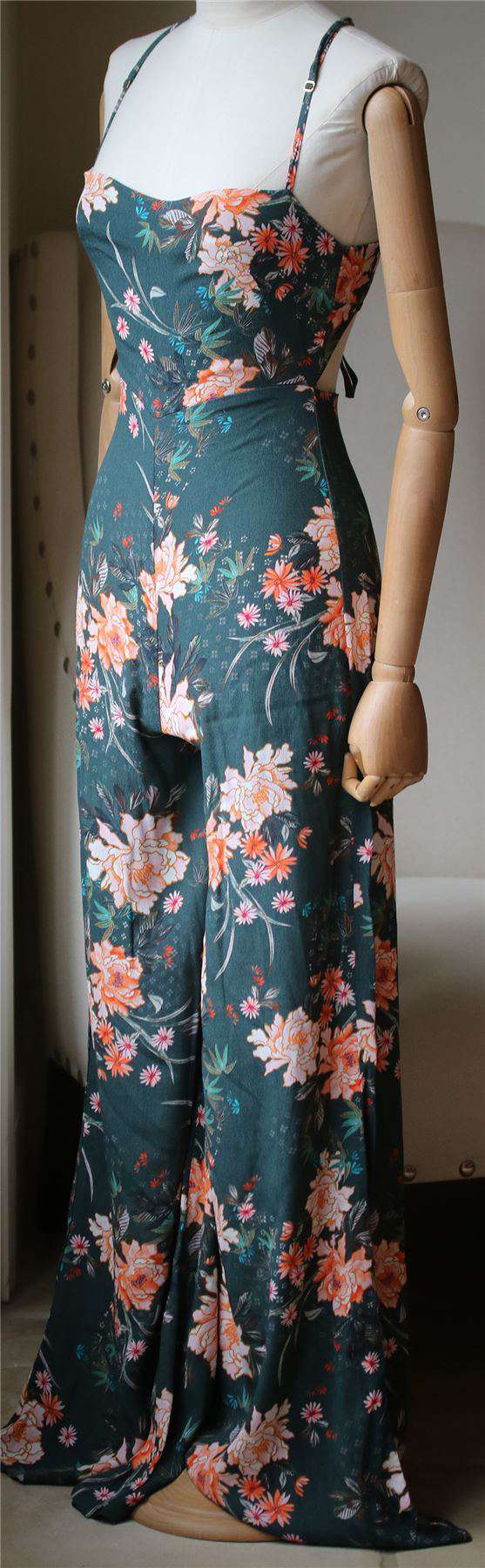 FLYNN SKYE FLORAL LACE UP JUMPSUIT XSMALL - Image 2