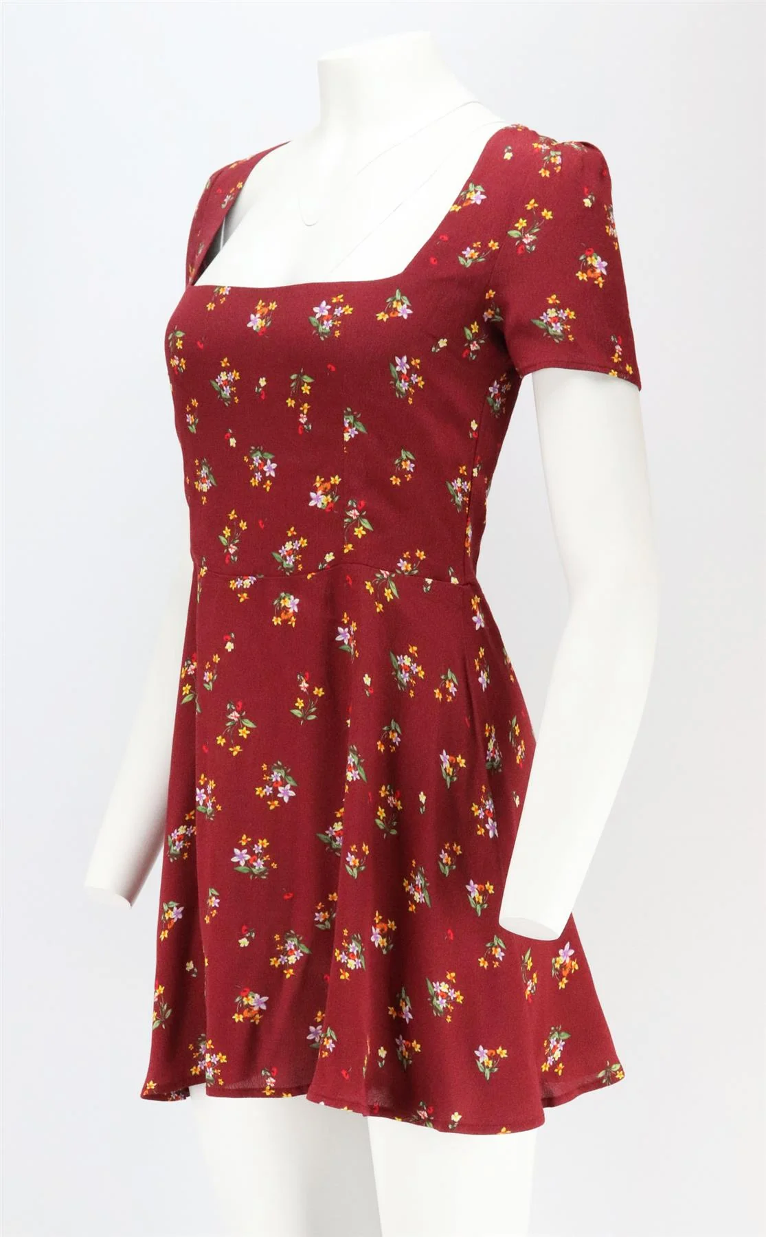 FLYNN SKYE FLORAL PRINT CREPE MINI DRESS XSMALL - Image 3