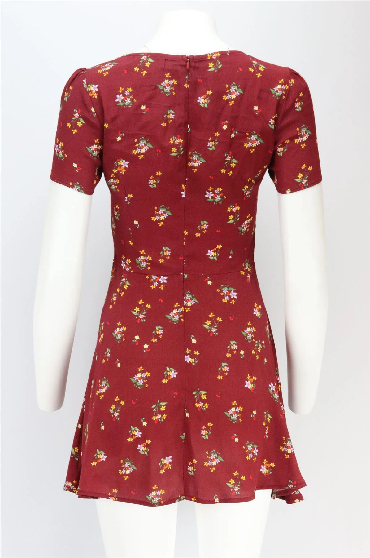 FLYNN SKYE FLORAL PRINT CREPE MINI DRESS XSMALL - Image 4