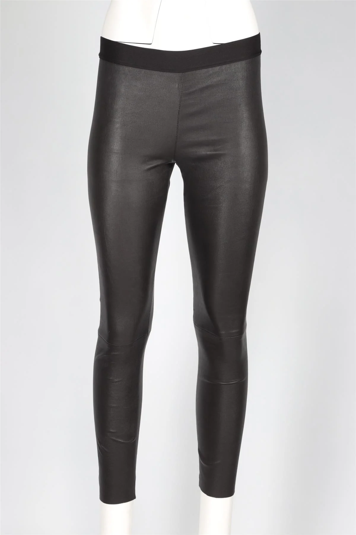 FOGAL BLACK LEATHER SKINNY PANTS SMALL - Image 2