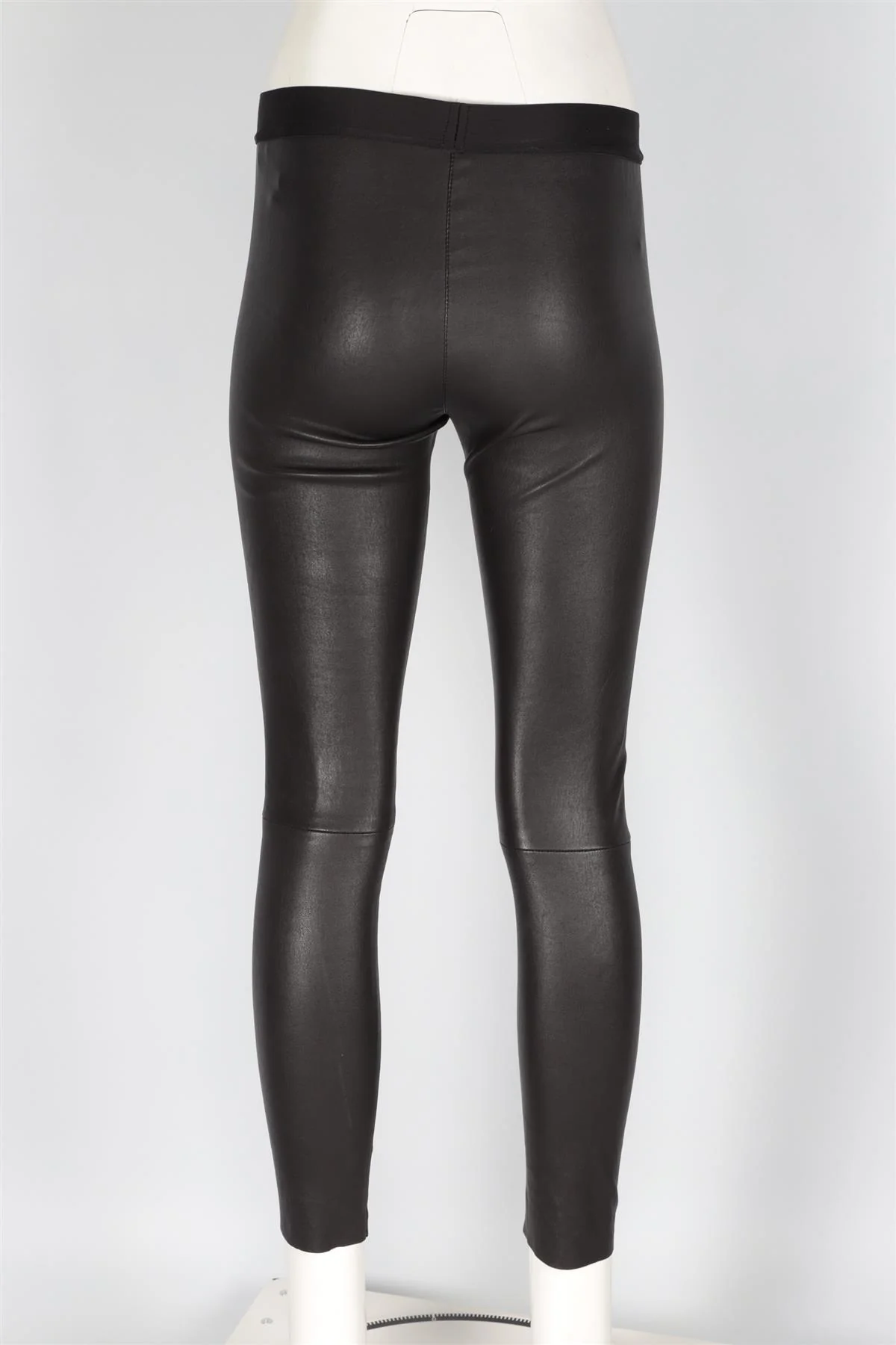 FOGAL BLACK LEATHER SKINNY PANTS SMALL - Image 4
