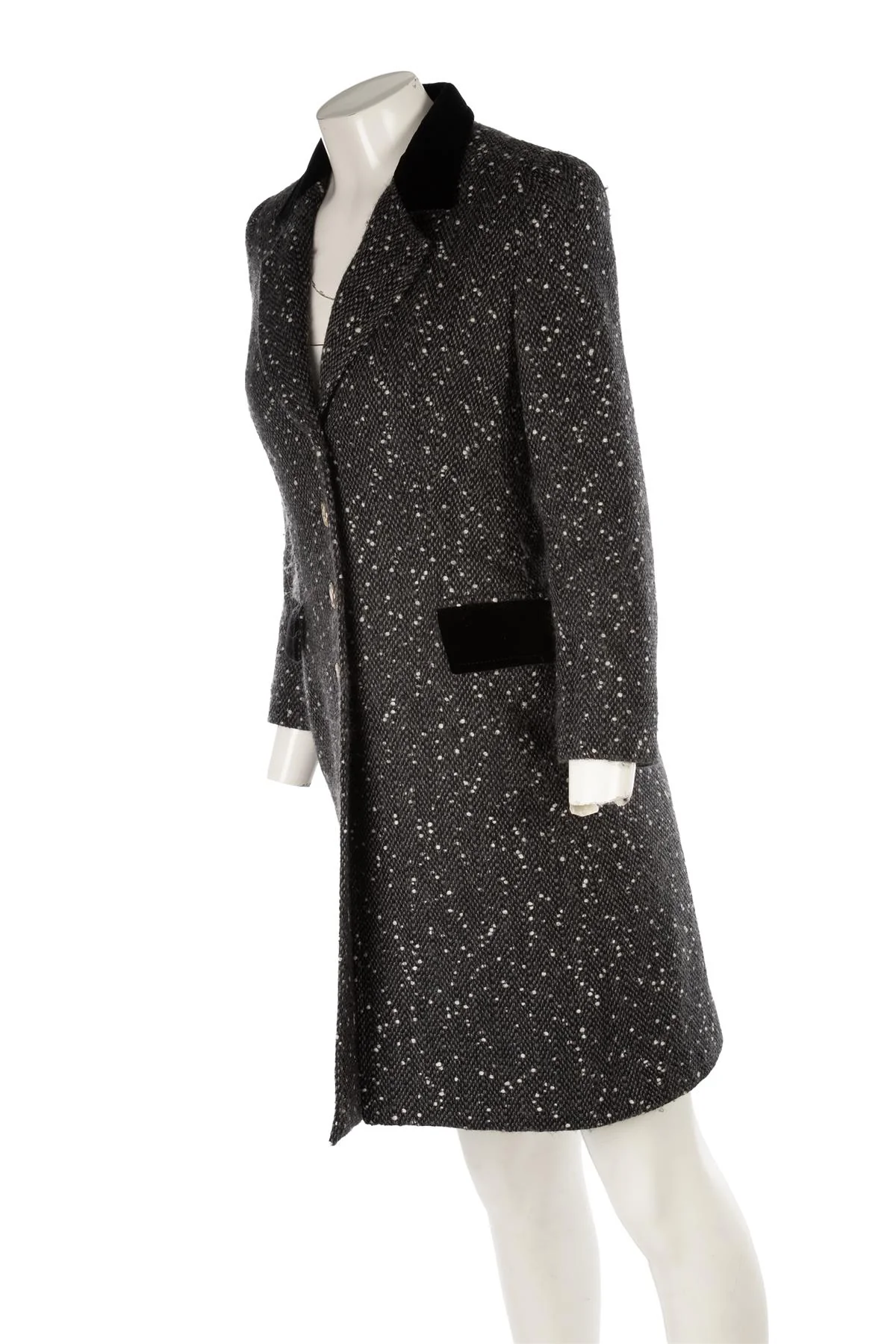 FONTANA COUTURE GREY WOOL COAT IT 40 UK 8 - Image 3