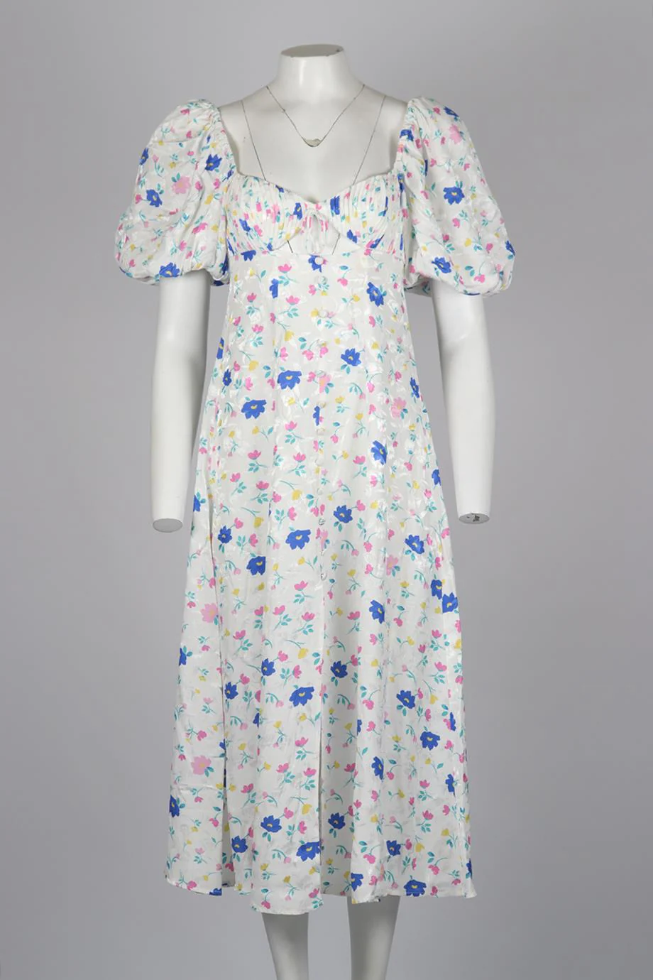 FOR LOVE AND LEMONS CUTOUT FLORAL PRINT CREPE MIDI DRESS SMALL - Image 2