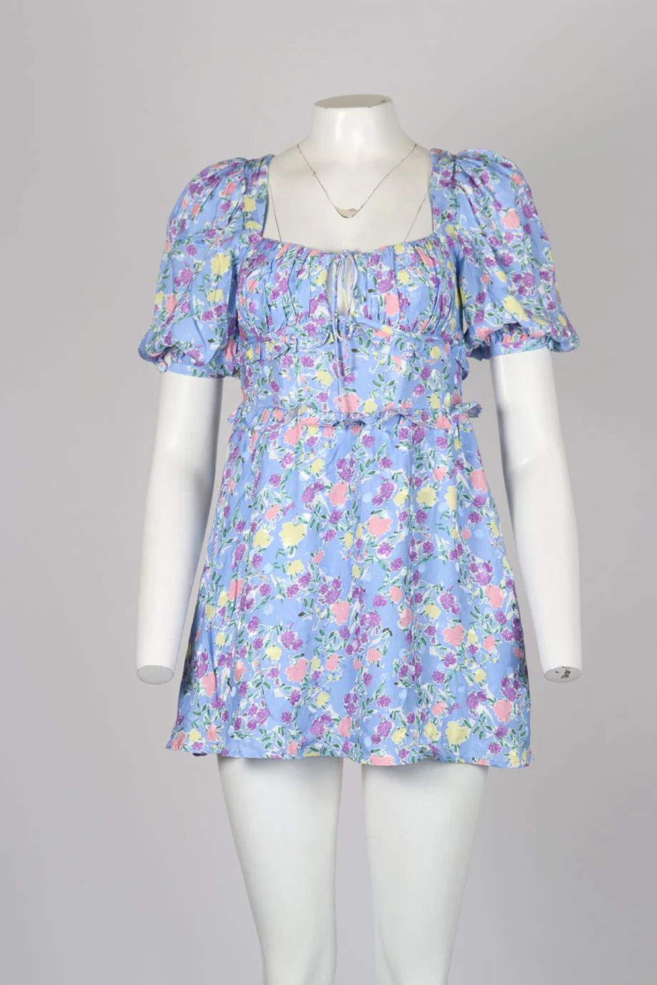 FOR LOVE AND LEMONS FLORAL PRINT CREPE MINI DRESS SMALL - Image 2