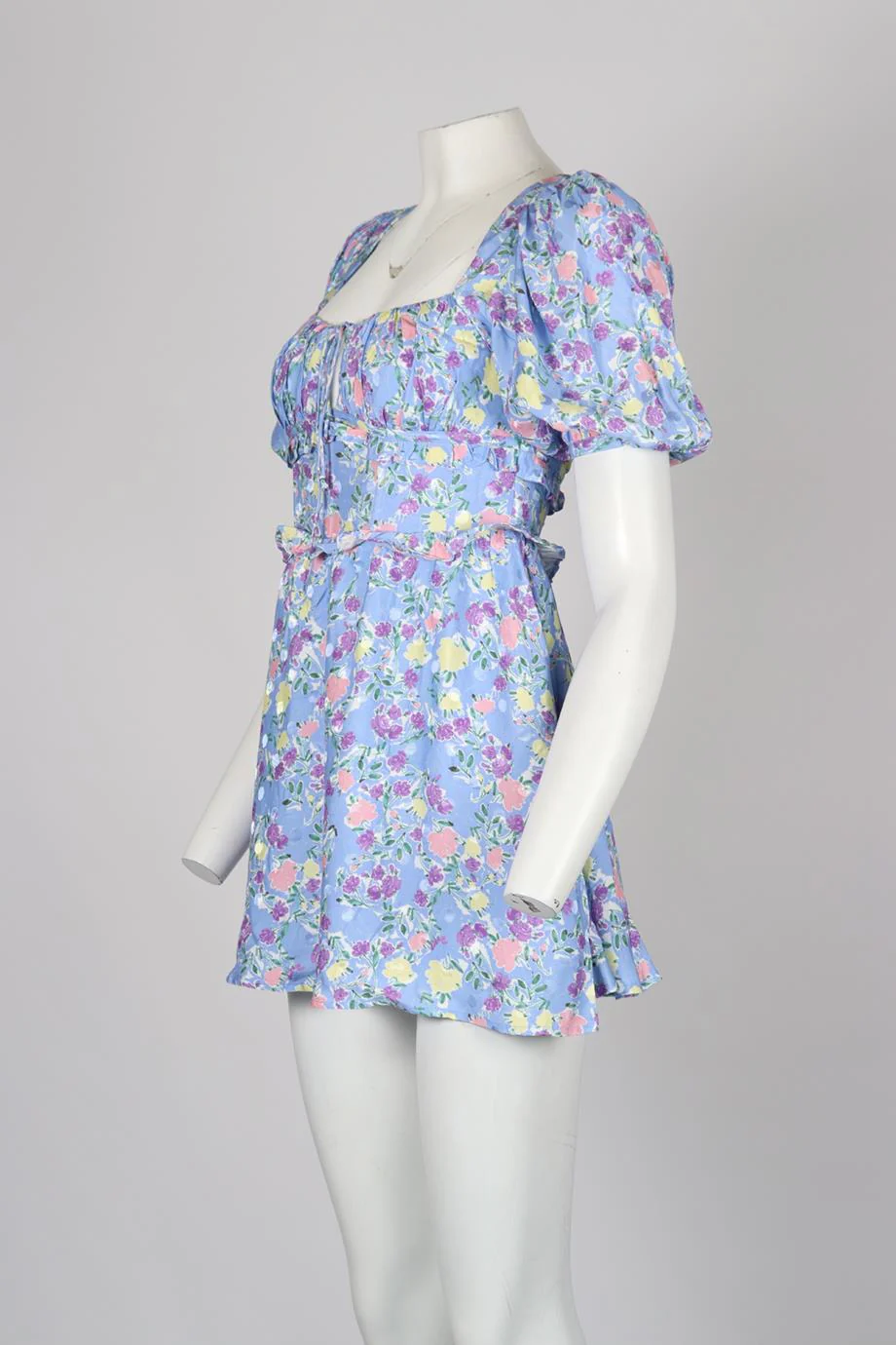 FOR LOVE AND LEMONS FLORAL PRINT CREPE MINI DRESS SMALL - Image 3
