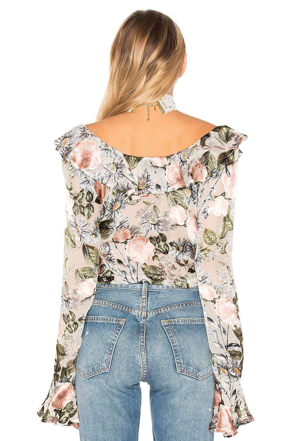 FOR LOVE AND LEMONS LUCIANA RUFFLE BLOUSE SMALL - Image 2