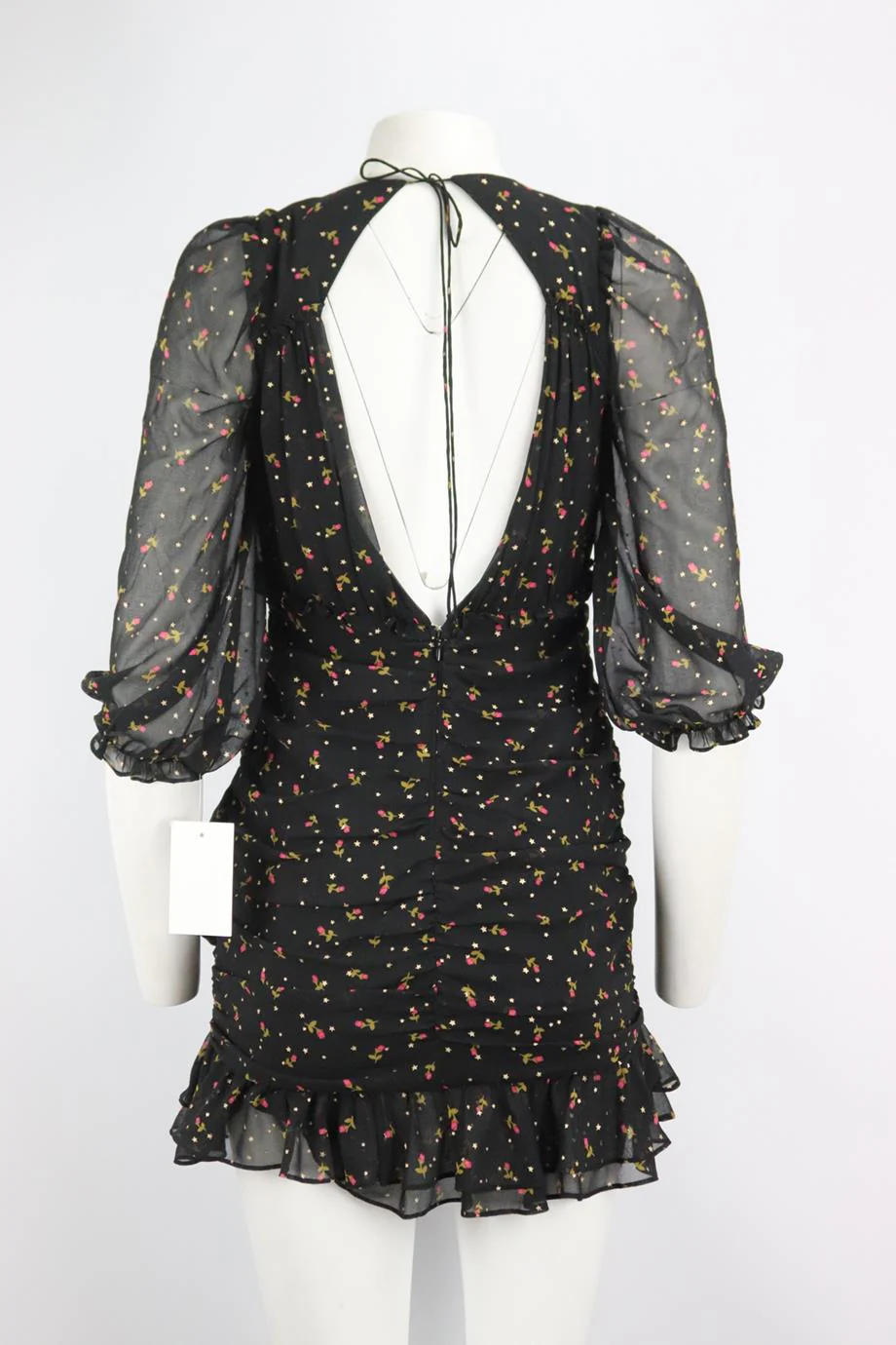 FOR LOVE AND LEMONS PRINTED CREPE MINI DRESS SMALL - Image 4