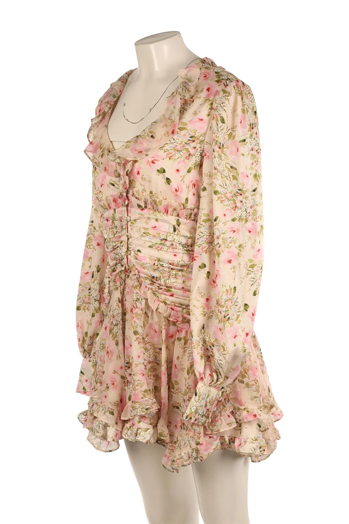 FOR LOVE & LEMONS MULTI SATIN MINI DRESS LARGE - Image 3