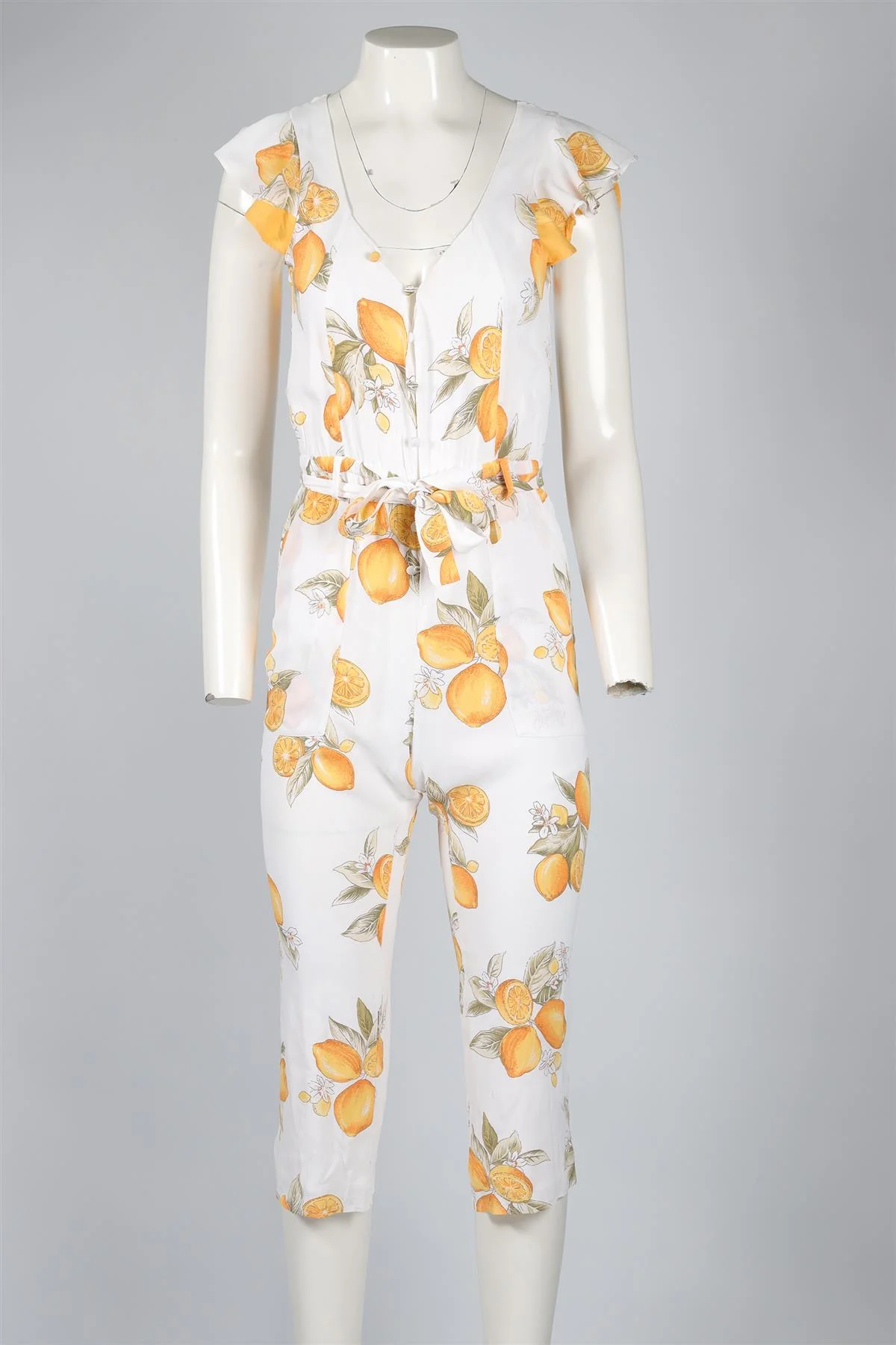 FOR LOVE & LEMONS WHITE CREPE JUMPSUIT MEDIUM - Image 2