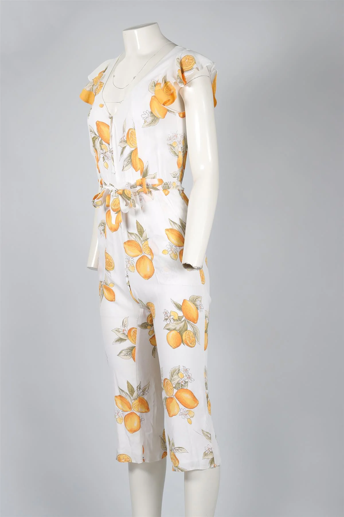 FOR LOVE & LEMONS WHITE CREPE JUMPSUIT MEDIUM - Image 3