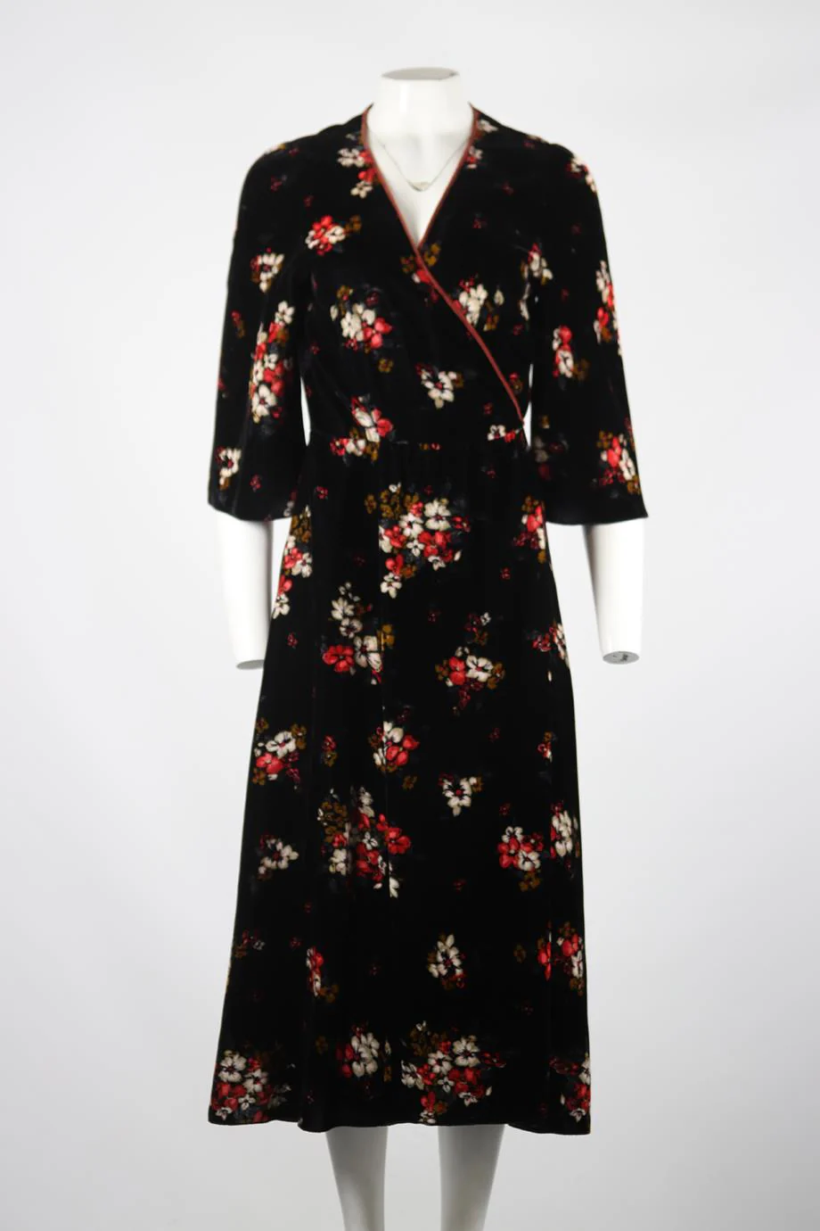 FORTE FORTE FLORAL PRINT VELVET WRAP MAXI DRESS UK 8 - Image 2