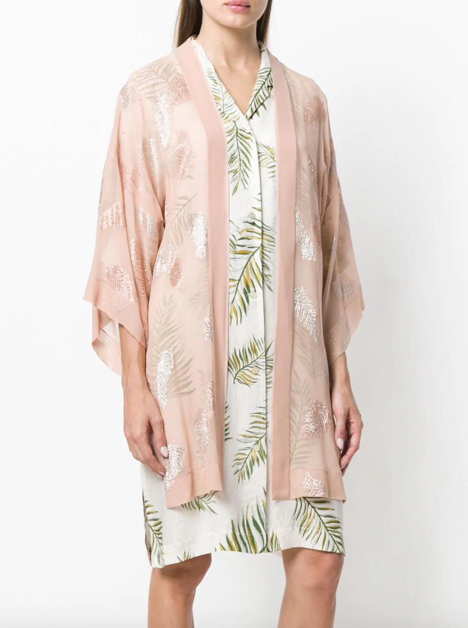 FORTE FORTE LEAF EMBROIDERED KIMONO XSMALL - Image 7