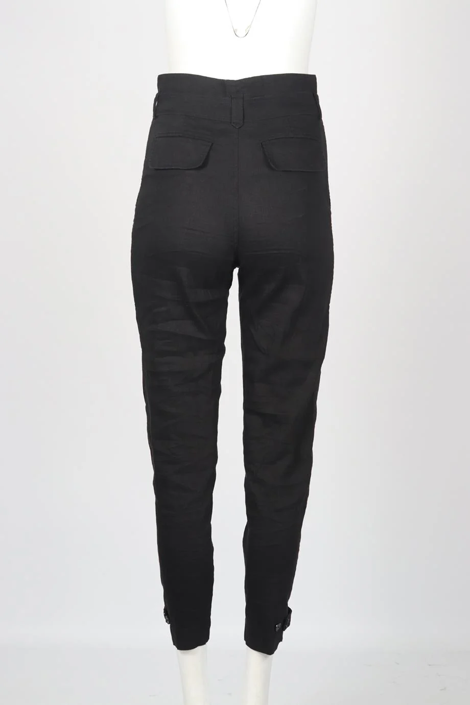 FRAME BELTED LINEN BLEND TAPERED PANTS XSMALL - Image 4