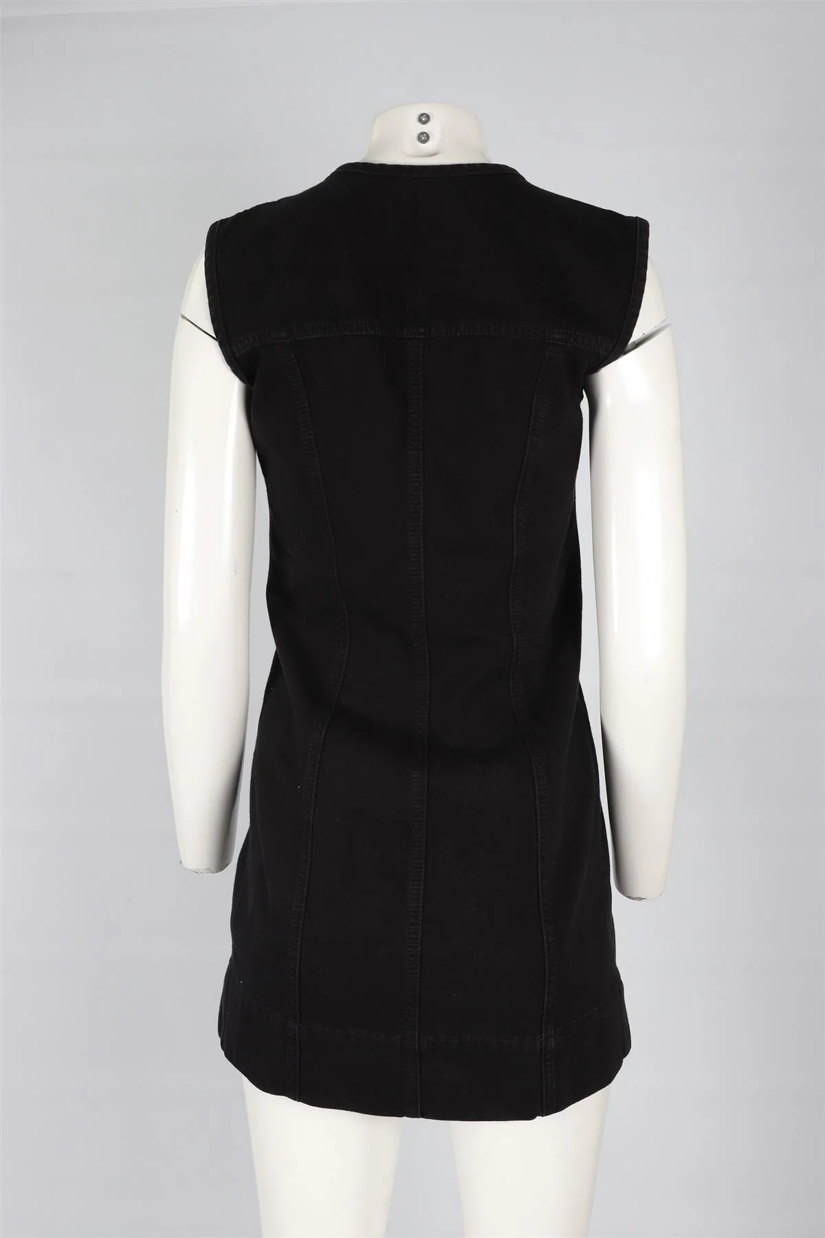 FRAME BLACK DENIM MINI DRESS US 2 UK 6 - Image 4