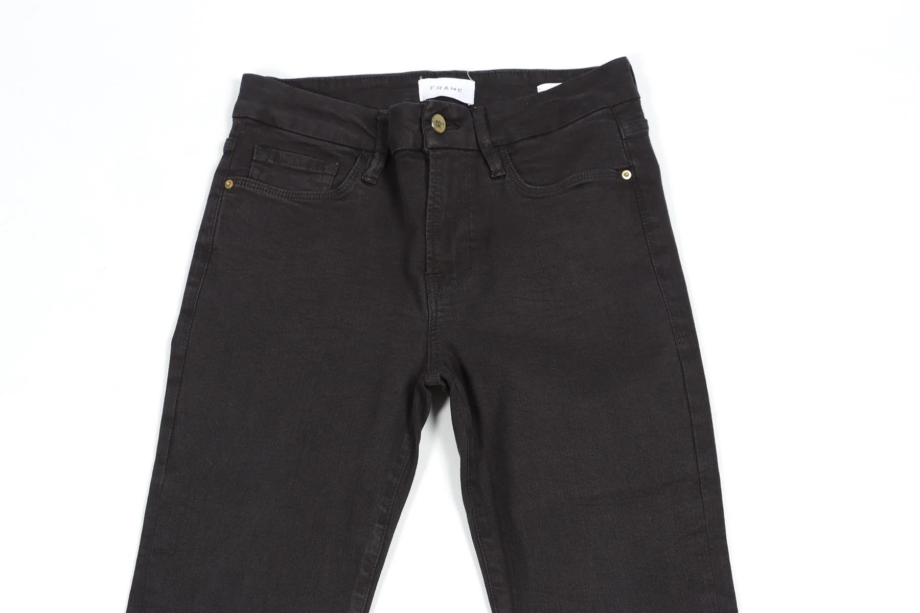 FRAME BLACK HIGH RISE STRAIGHT LEG JEANS W28 UK 10 - Image 3