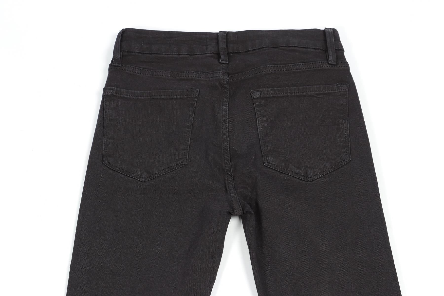 FRAME BLACK HIGH RISE STRAIGHT LEG JEANS W28 UK 10 - Image 5