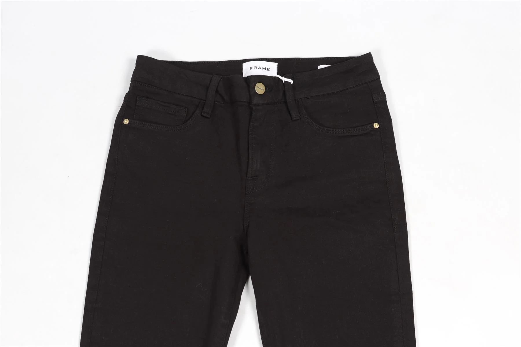 FRAME BLACK HIGH RISE STRAIGHT LEG JEANS W28 UK 10 - Image 3