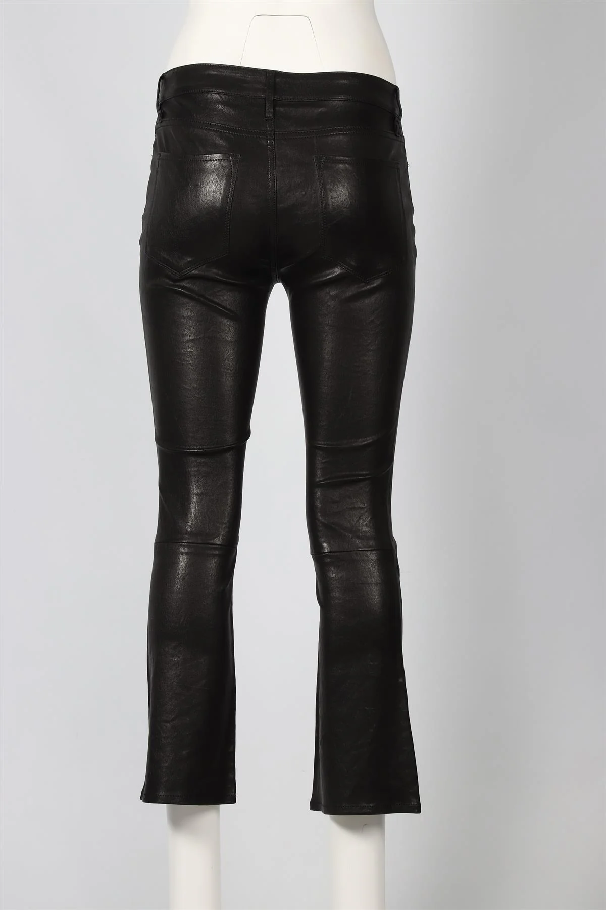 FRAME BLACK LEATHER STRAIGHT LEG PANTS W28 UK 10 - Image 4