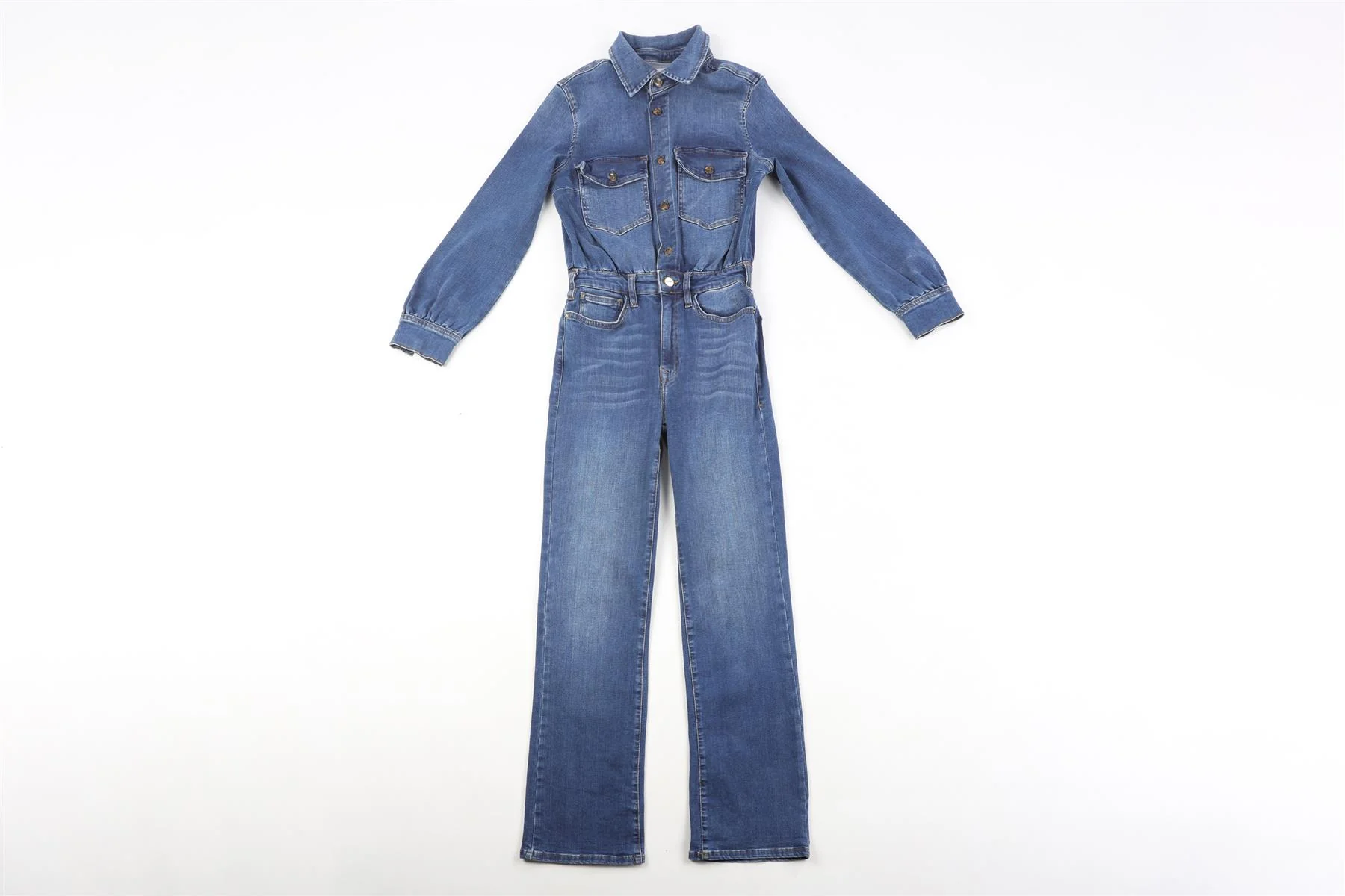 FRAME BLUE DENIM JUMPSUIT XSMALL - Image 2