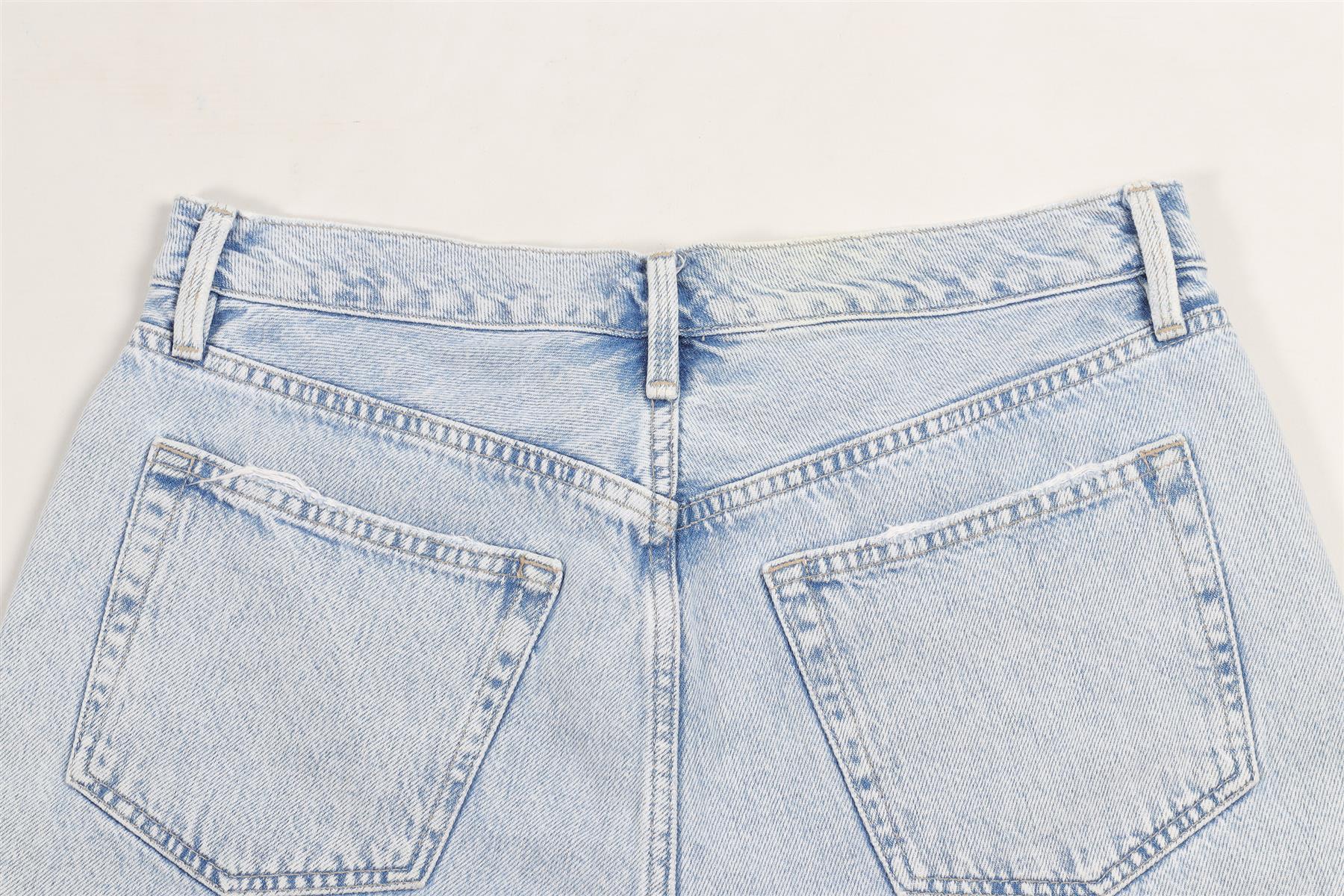 FRAME BLUE HIGH RISE DENIM SHORTS W27 UK 8-10 - Image 5