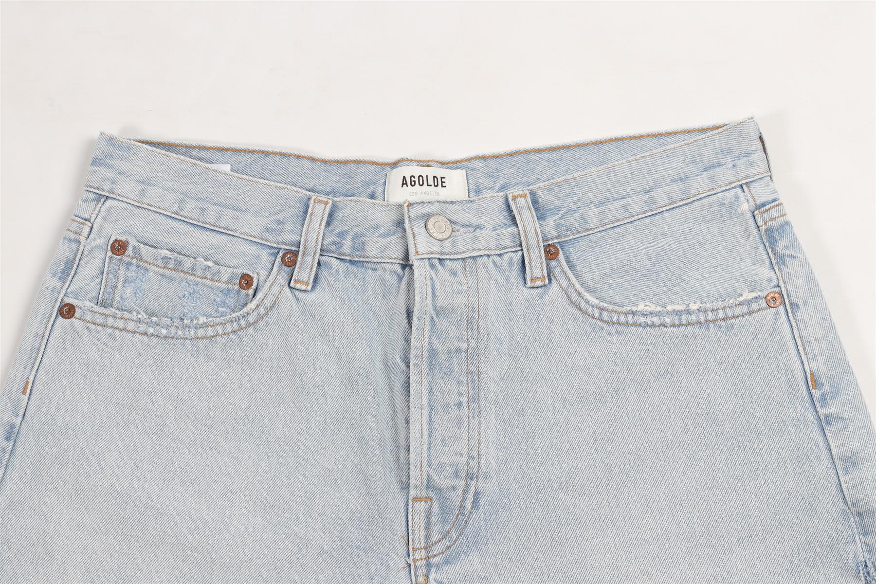 FRAME BLUE HIGH RISE DENIM SHORTS W29 UK 10-12 - Image 3