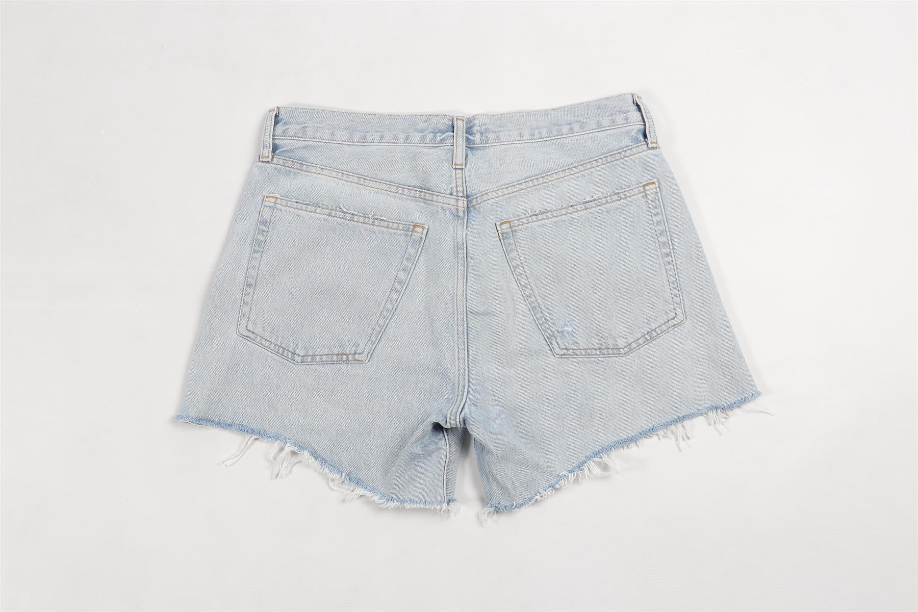 FRAME BLUE HIGH RISE DENIM SHORTS W29 UK 10-12 - Image 4
