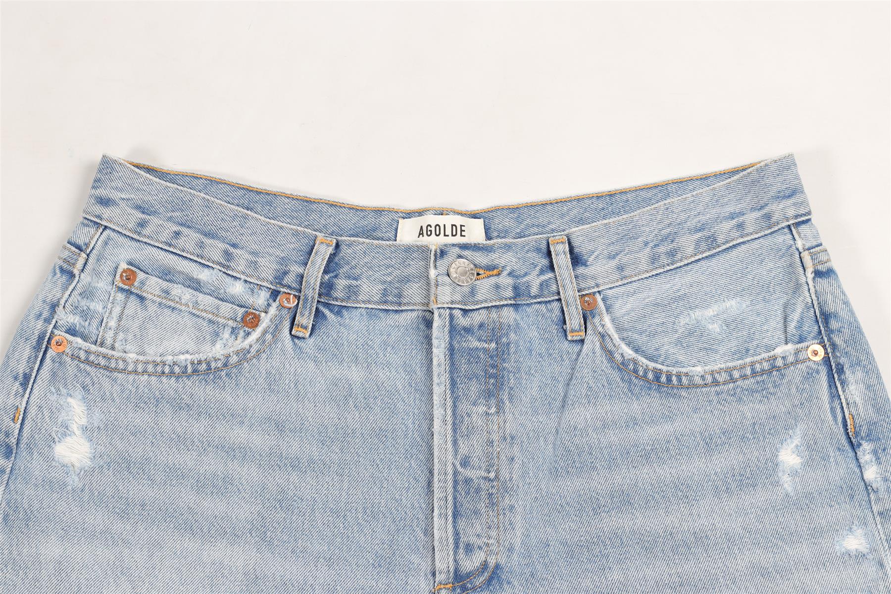 FRAME BLUE HIGH RISE DENIM SHORTS W29 UK 10-12 - Image 3