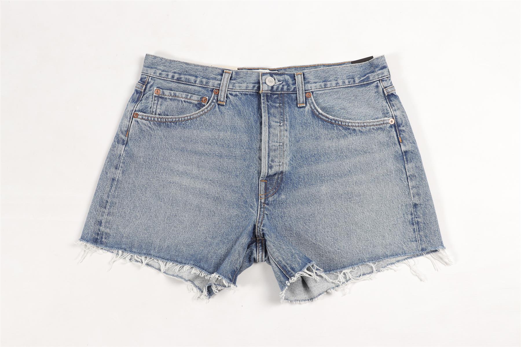 FRAME BLUE HIGH RISE DENIM SHORTS W29 UK 10-12 - Image 2