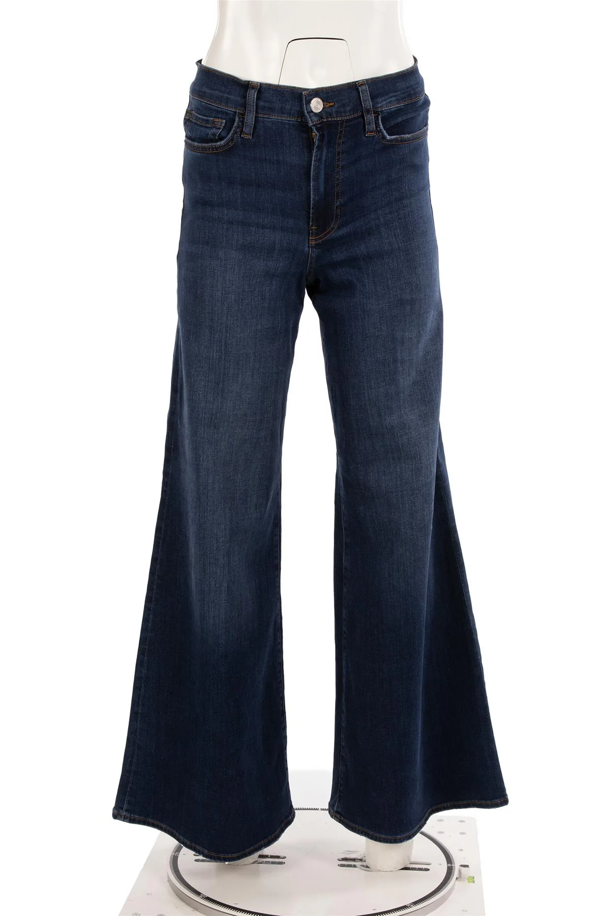 FRAME BLUE HIGH RISE WIDE LEG JEANS W28 UK 10 - Image 2