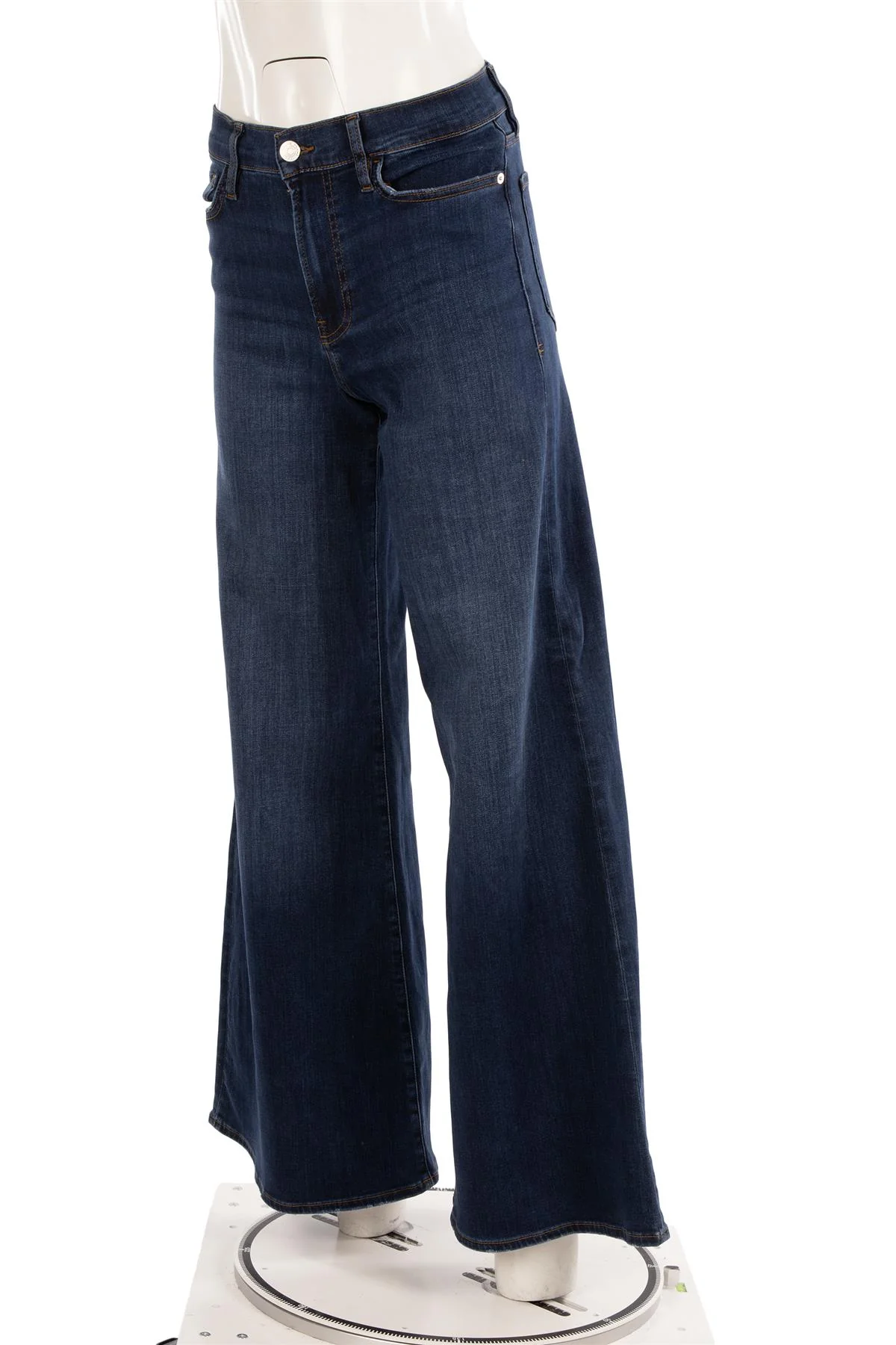 FRAME BLUE HIGH RISE WIDE LEG JEANS W28 UK 10 - Image 3