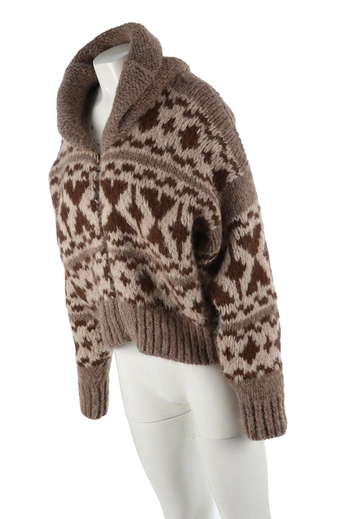 FRAME BROWN ALPACA CARDIGAN SMALL - Image 3