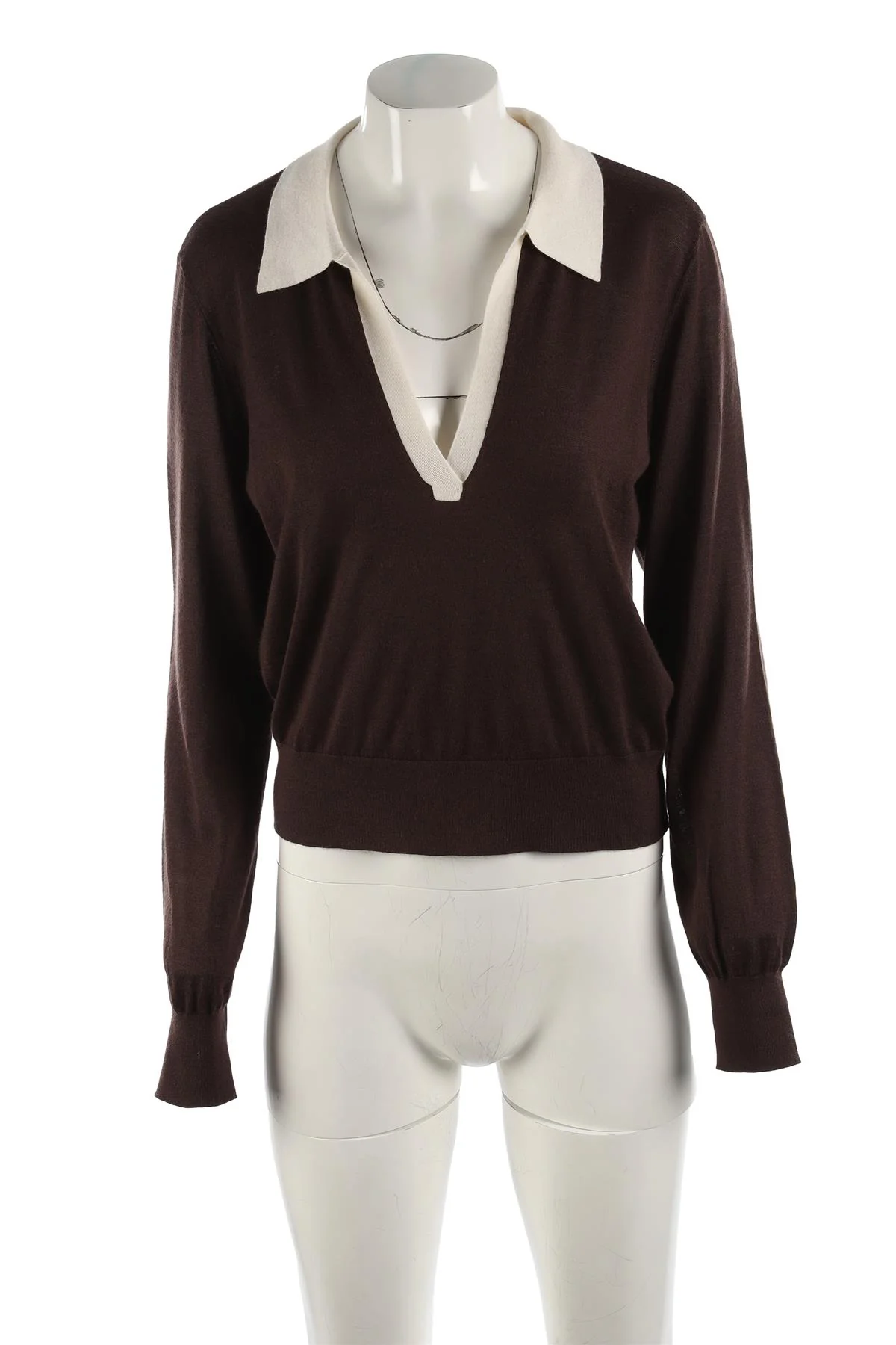 FRAME BROWN CASHMERE SWEATER LARGE - Image 2