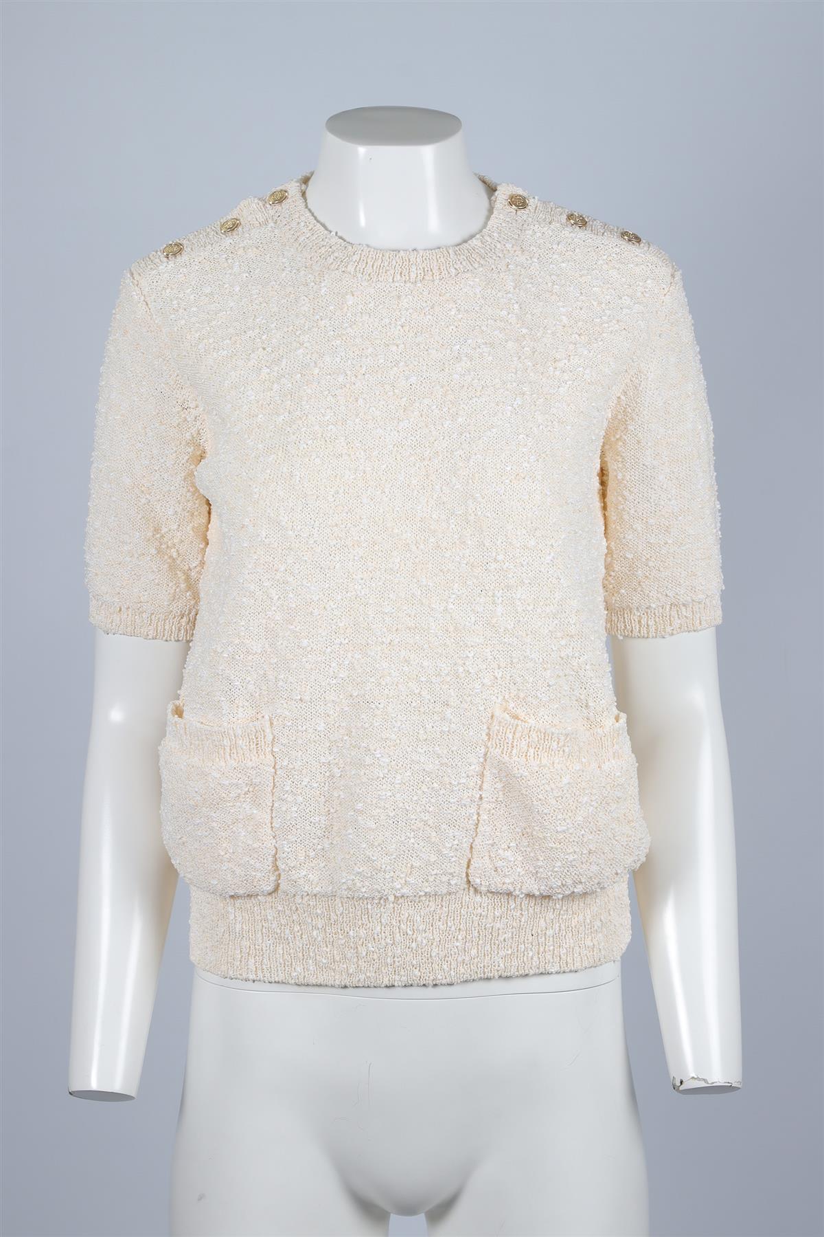 FRAME CREAM KNIT SWEATER MEDIUM - Image 2