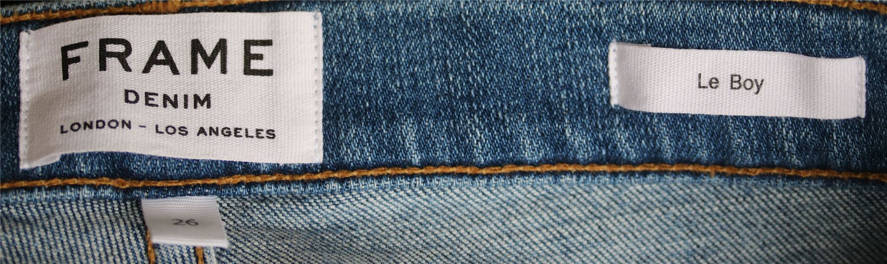 FRAME DENIM LE BOY HIGH RISE SLIM LEG JEANS IN LEVINE W26 UK 8 - Image 4