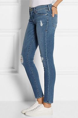 FRAME DENIM LE SKINNY DE JEANNE DISTRESSED JEANS W25 UK 6/8 - Image 10
