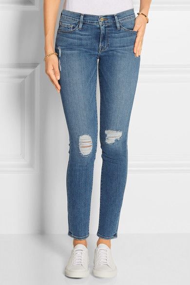 FRAME DENIM LE SKINNY DE JEANNE DISTRESSED JEANS W25 UK 6/8 - Image 10