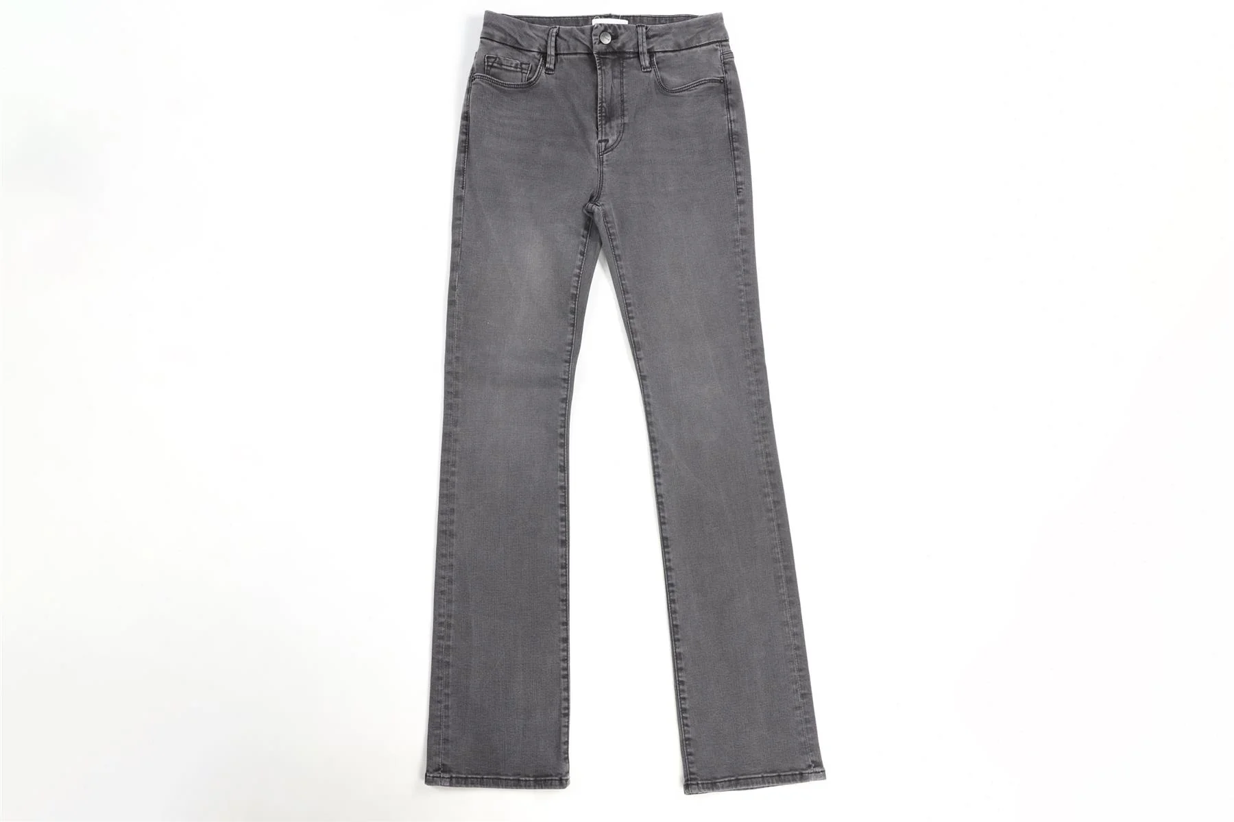 FRAME GREY HIGH RISE STRAIGHT LEG JEANS W28 UK 10 - Image 2