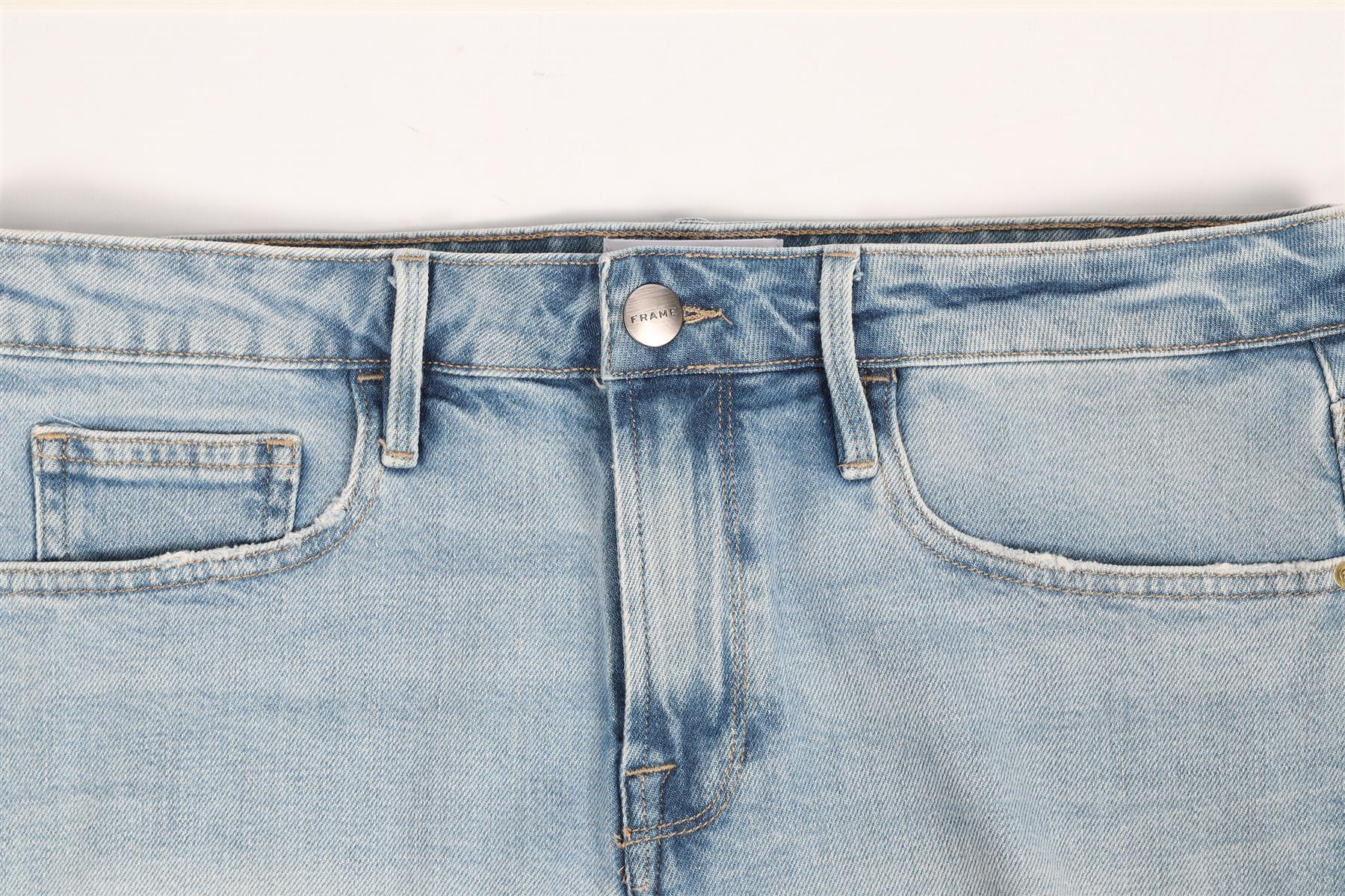 FRAME HIGH RISE DENIM SHORTS W27 UK 8-10 - Image 3