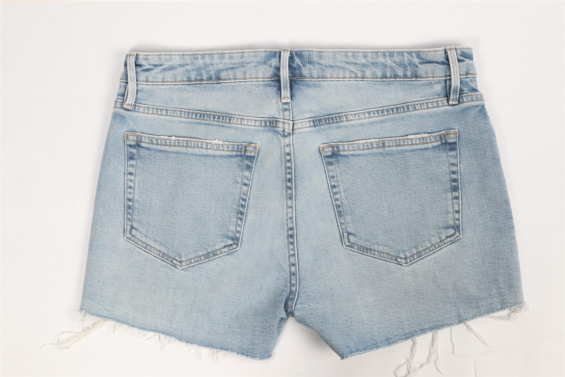FRAME HIGH RISE DENIM SHORTS W27 UK 8-10 - Image 4