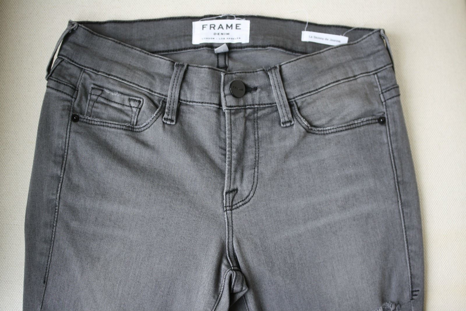 FRAME LE SKINNY DE JEANNE GREYS INN RIP JEANS W25 UK 6/8 - Image 5