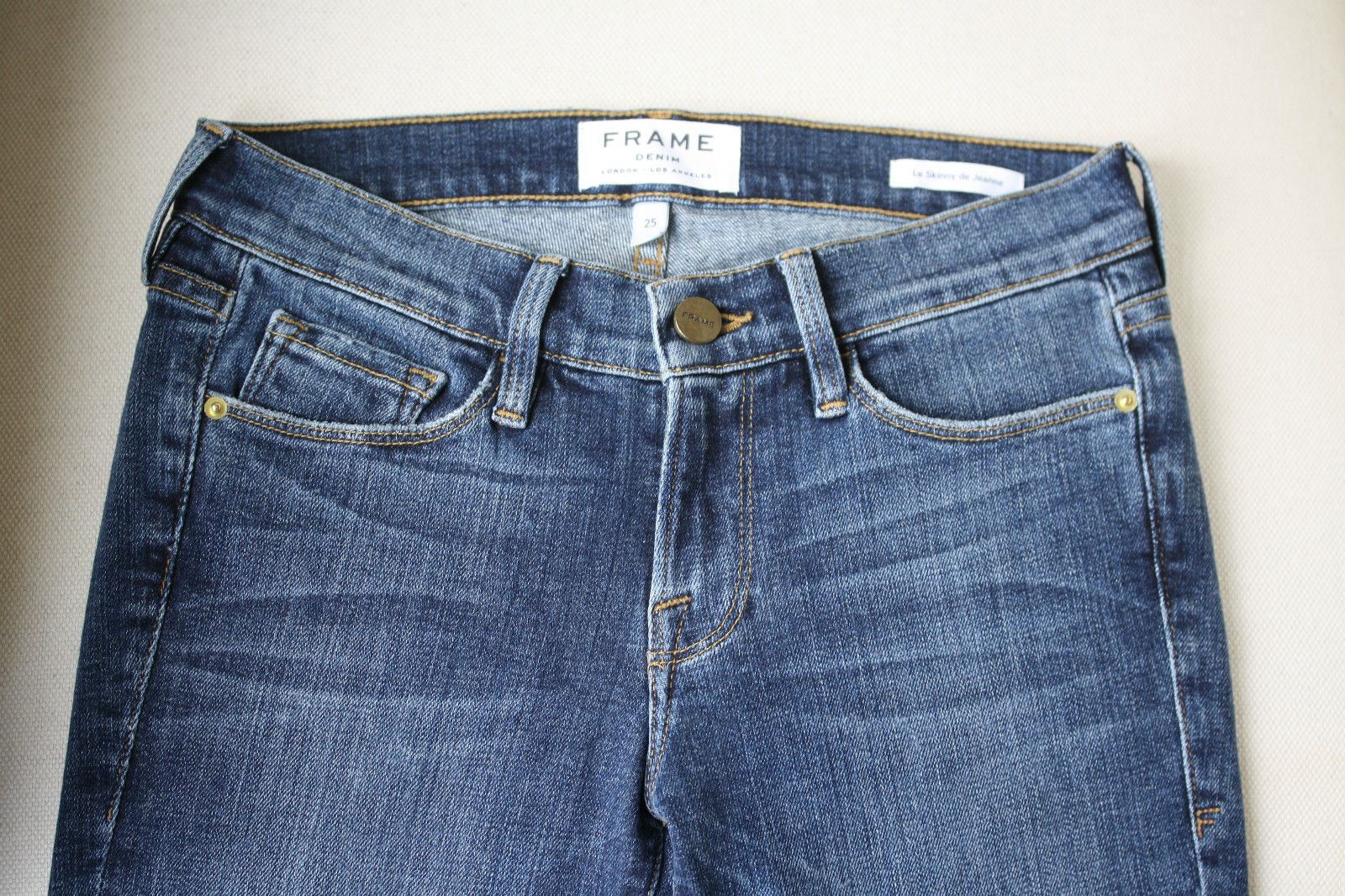 FRAME LE SKINNY DE JEANNE SEVILLE DISTRESSED JEANS W25 UK 6/8 - Image 6