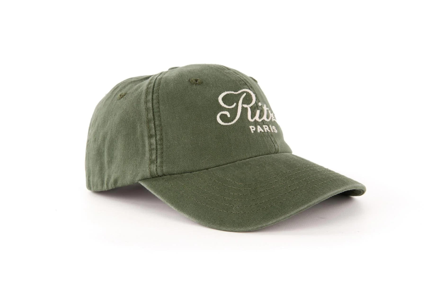 FRAME + RITZ PARIS GREEN COTTON BASEBALL HAT ONE SIZE - Image 2