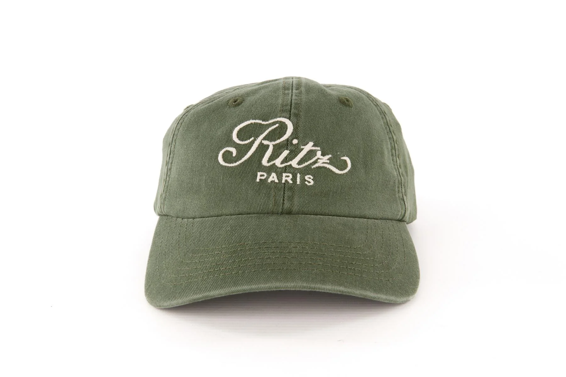 FRAME + RITZ PARIS GREEN COTTON BASEBALL HAT ONE SIZE - Image 3