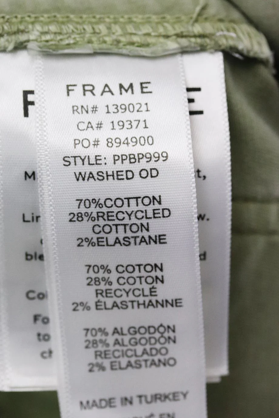FRAME SAFARI BELTED COTTON BLEND TWILL STRAIGHT LEG PANTS W30 UK 12 - Image 6